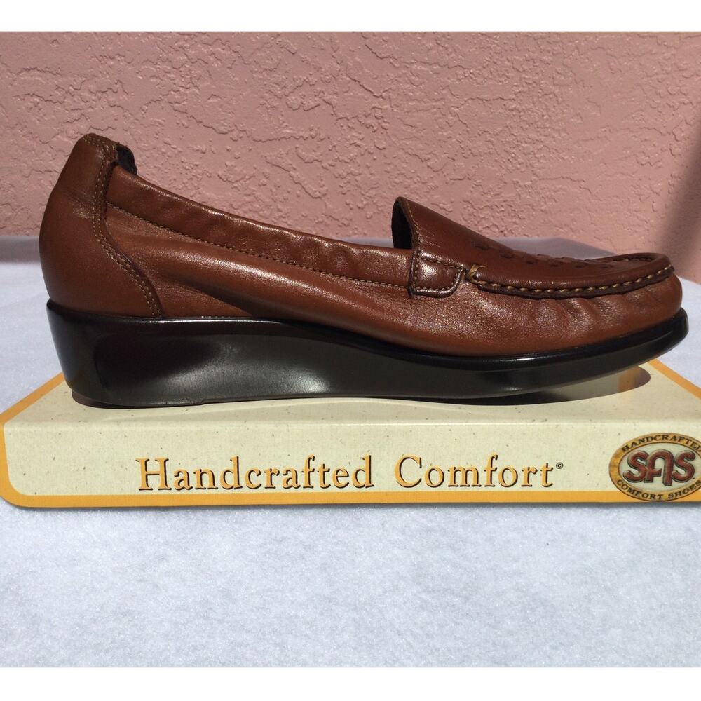 SAS Weave Slip On Loafer Chestnut Brown Womens 8N New